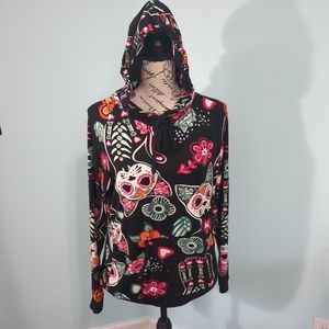 Lildy Dia De Los Muertos Cats Day Of The Dead Hoodie s - m